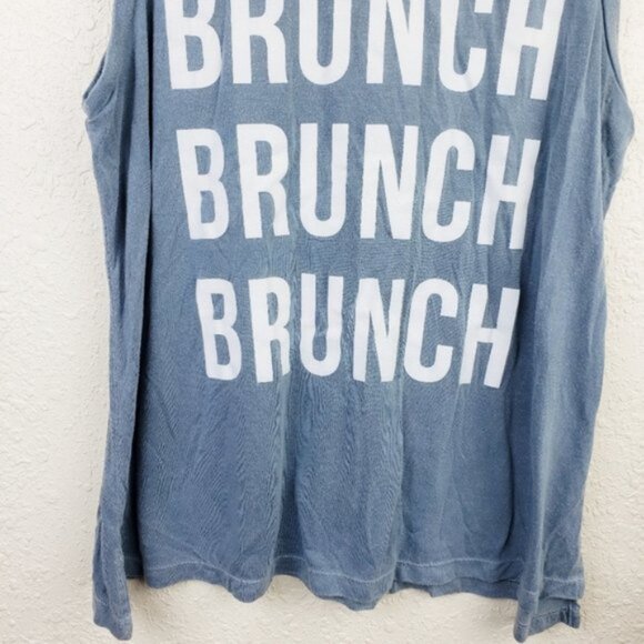 Mumu Mellow BRUNCH Spell out Slouchy Graphic Tee size S - Picture 4 of 10